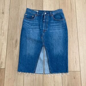 Levi's Blue Denim Midi Skirt